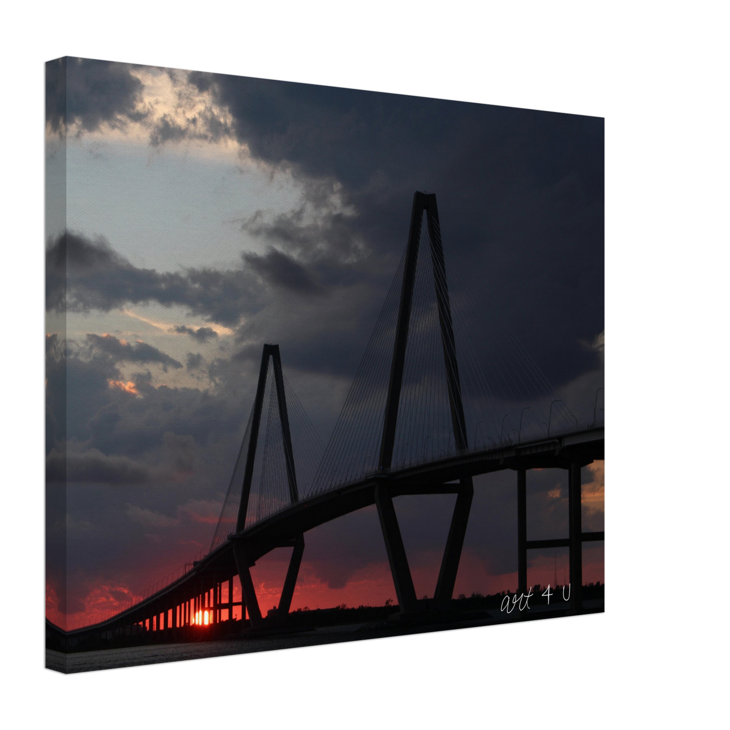 Sunset of the Ravenel Bridge Canvas